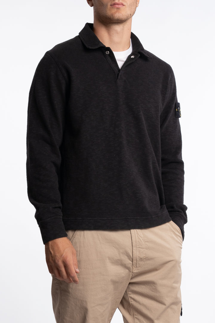 6100054 Vanisé Brushed Heavy Cotton Jersey Polo Black