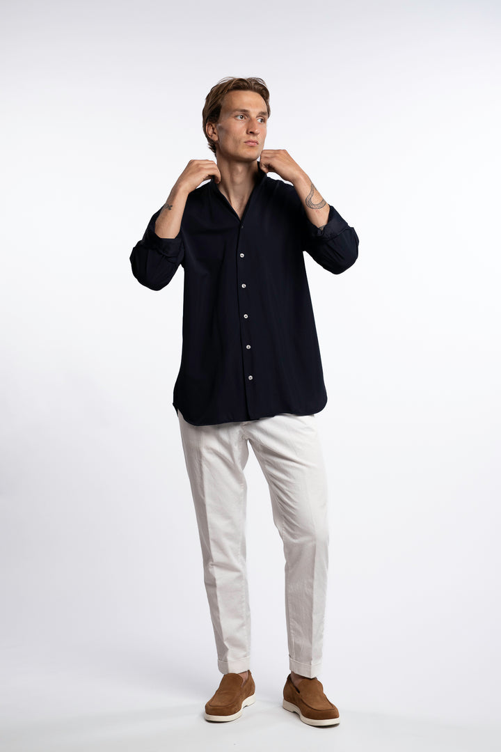 Active Stretch Shirt No Collar Navy