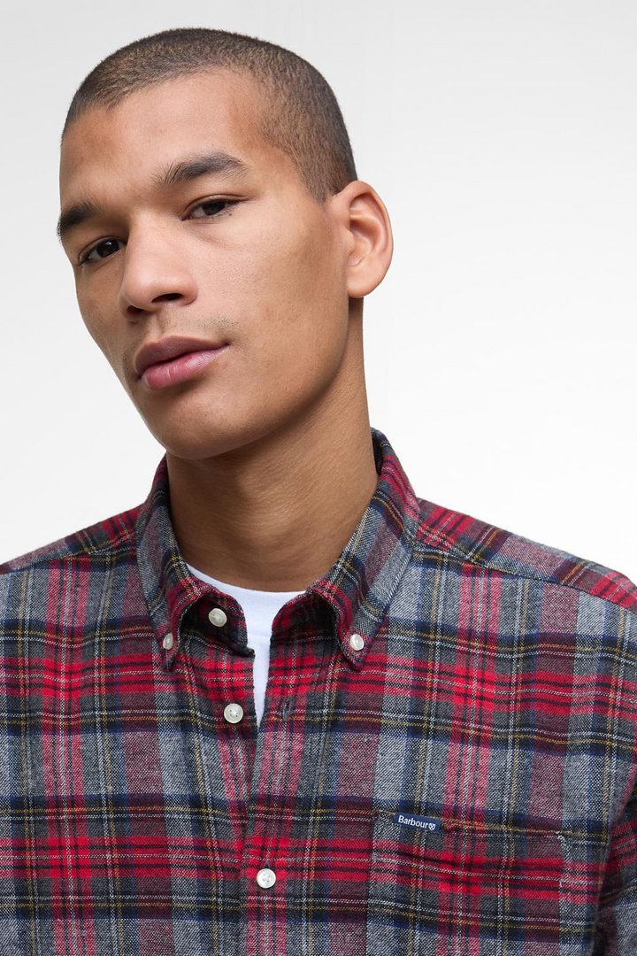 Ashroad Tailored Checked Shirt Red