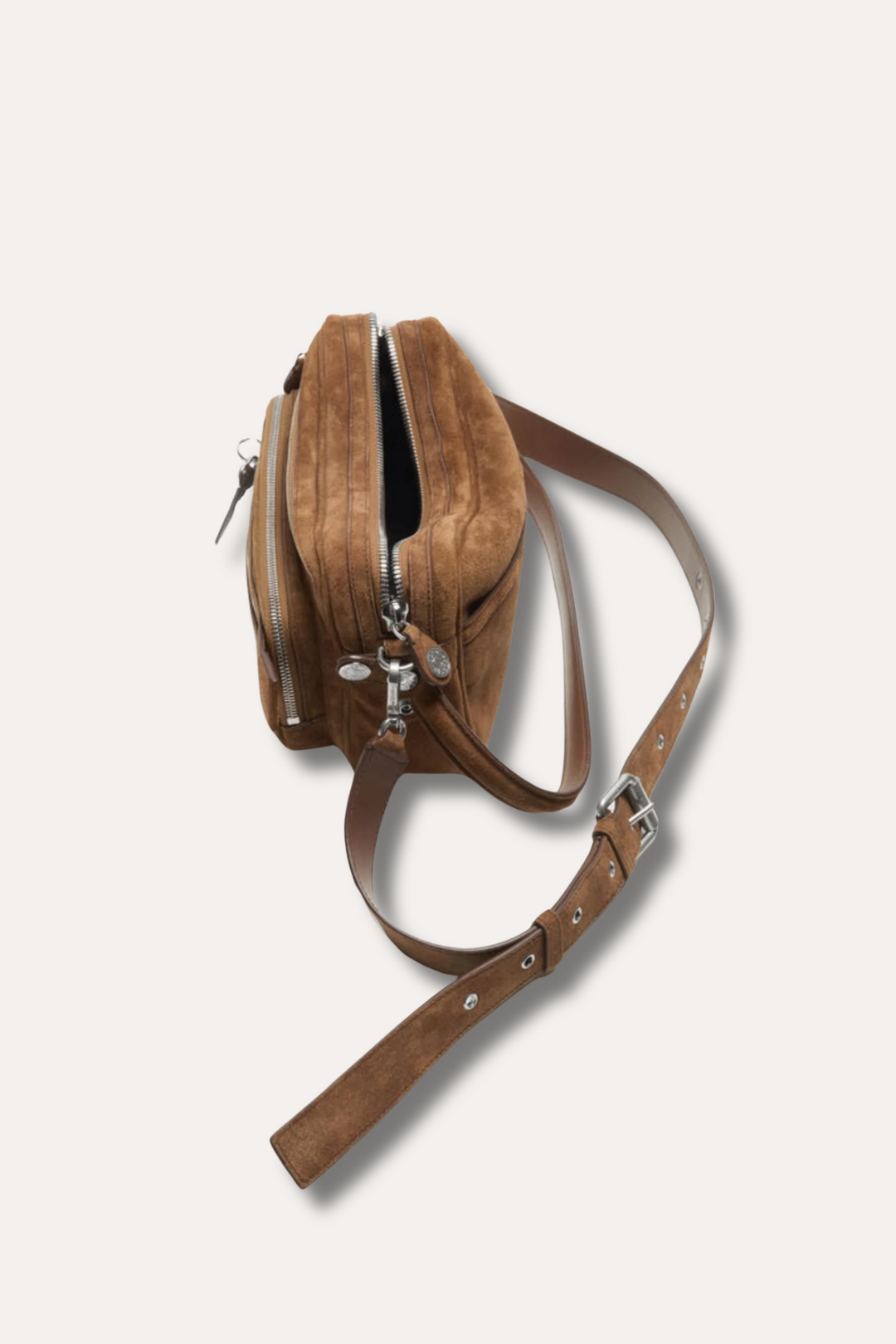 Camero Party Bag- Suede Cognac Brown