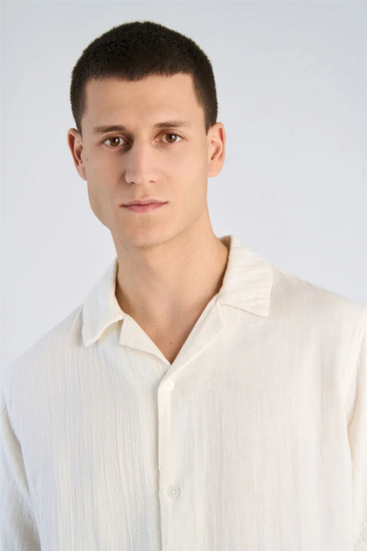 Cotton Muslin Resort Shirt S/S Off White