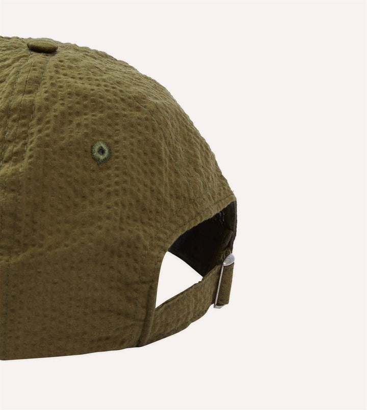 Seersucker Baseball Cap Khaki