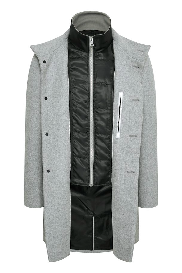 Harvey Classic Wool Coat Light Grey Melange