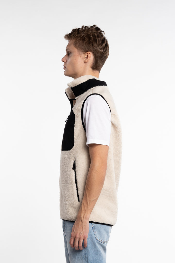 Bowman Pile Zip Vest Ivory