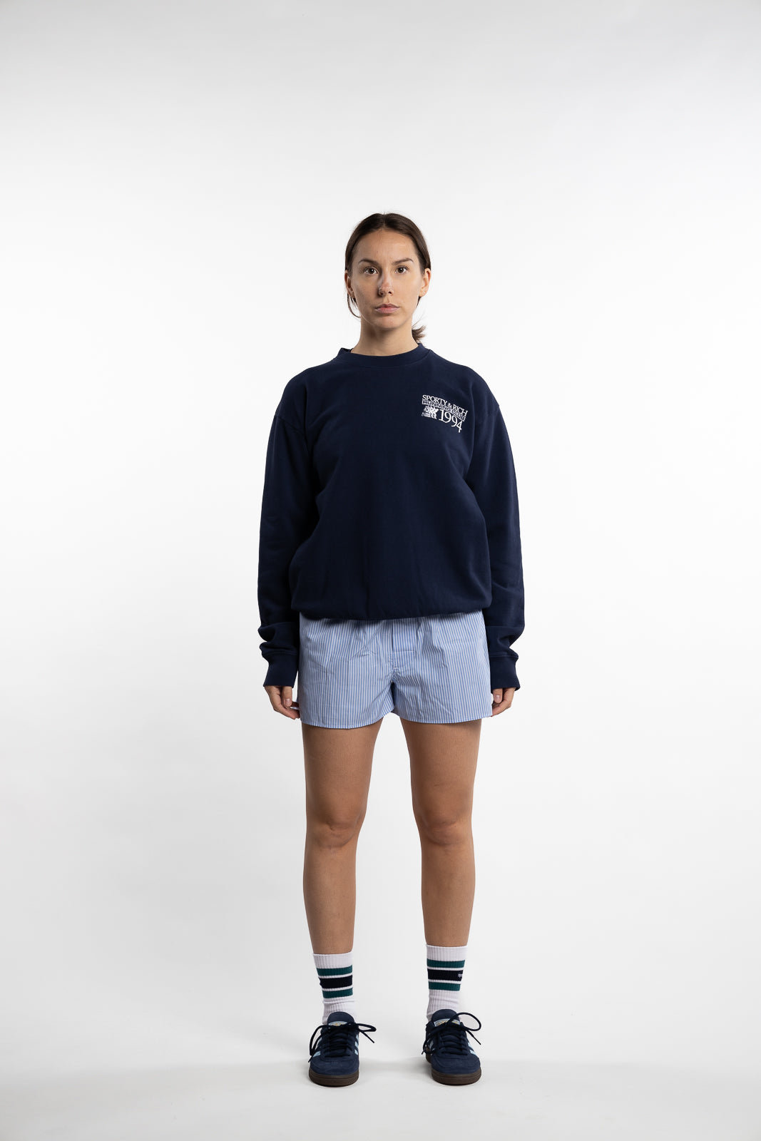 Finish Line Crewneck - Navy White