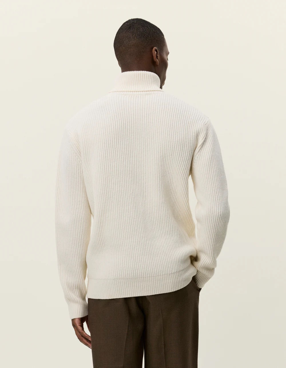 Eddie Wool Rib Rollneck Knit Ivory