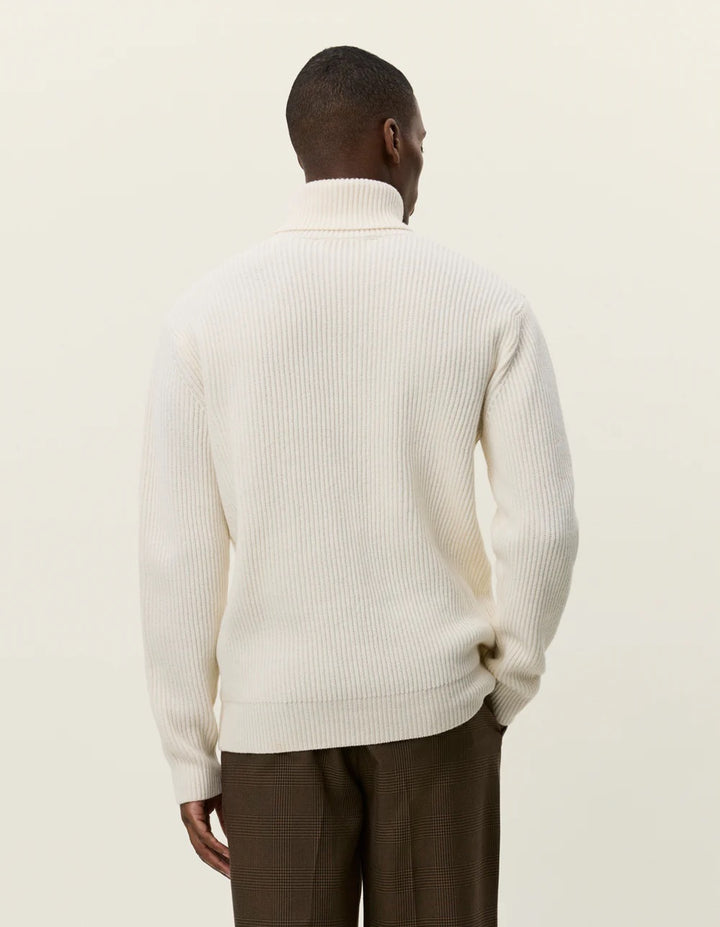 Eddie Wool Rib Rollneck Knit Ivory