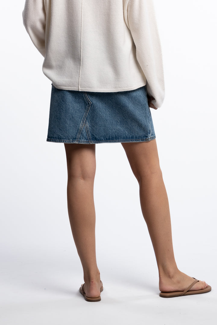 Salt Denim Skirt- Stonewashed Blue