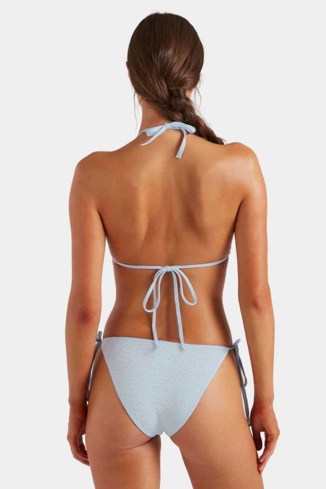 Gina Beaded Bikini- Metallic Ice Blue