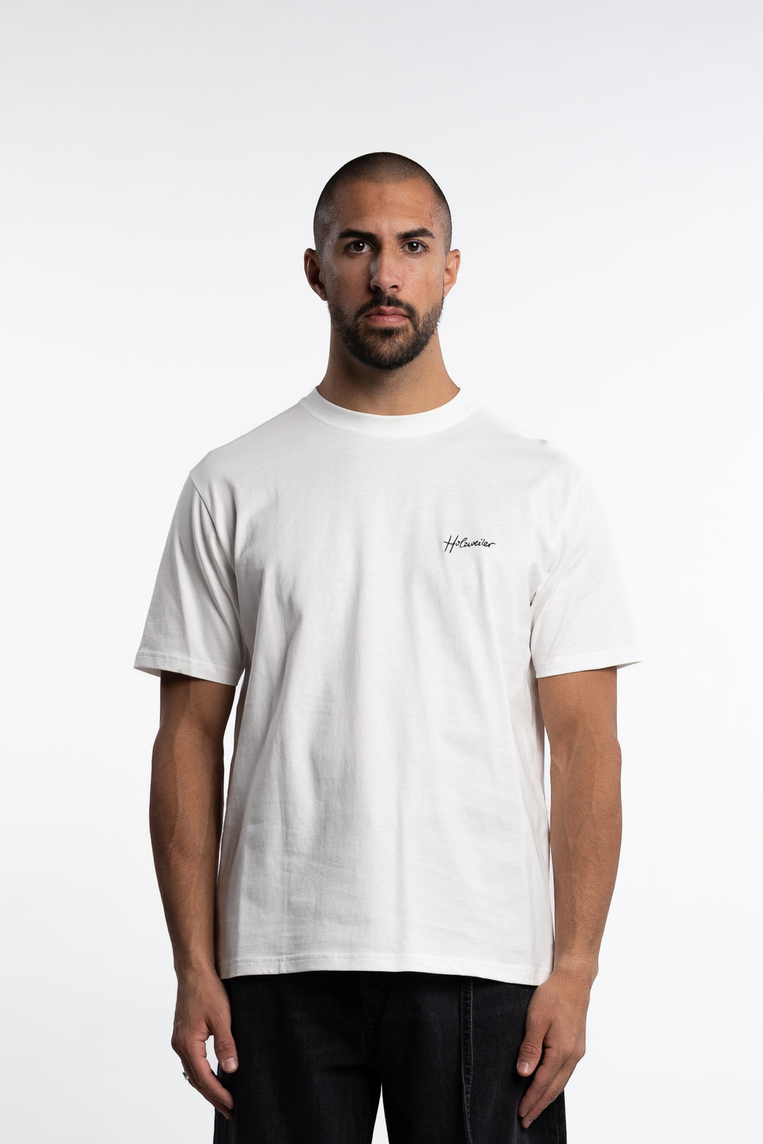 Tucker Embroidery Tee White