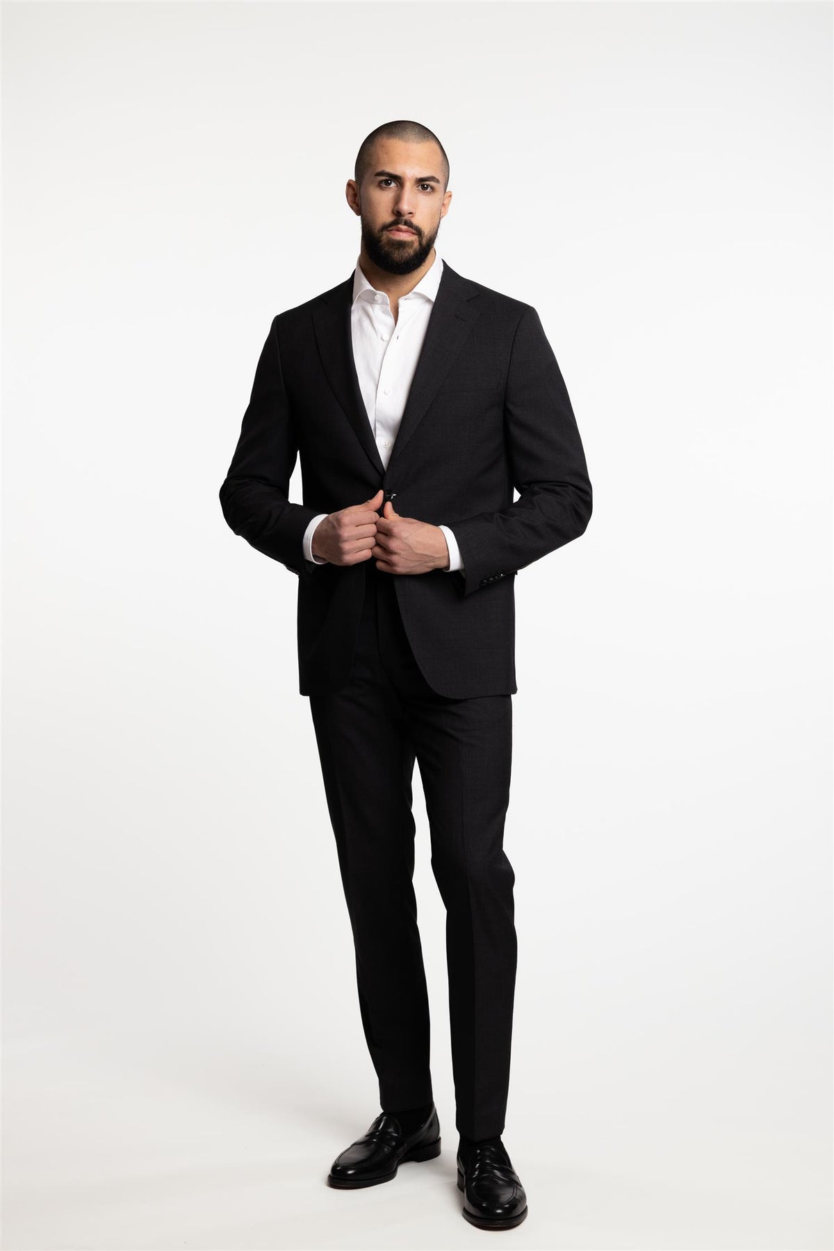 Falk Regular Fit Wool Blazer Dark Grey