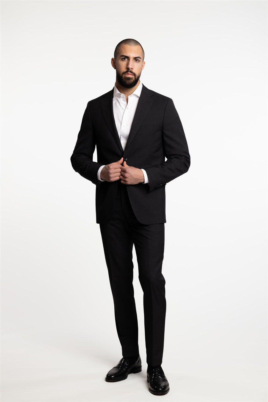 Falk Regular Fit Wool Blazer Dark Grey