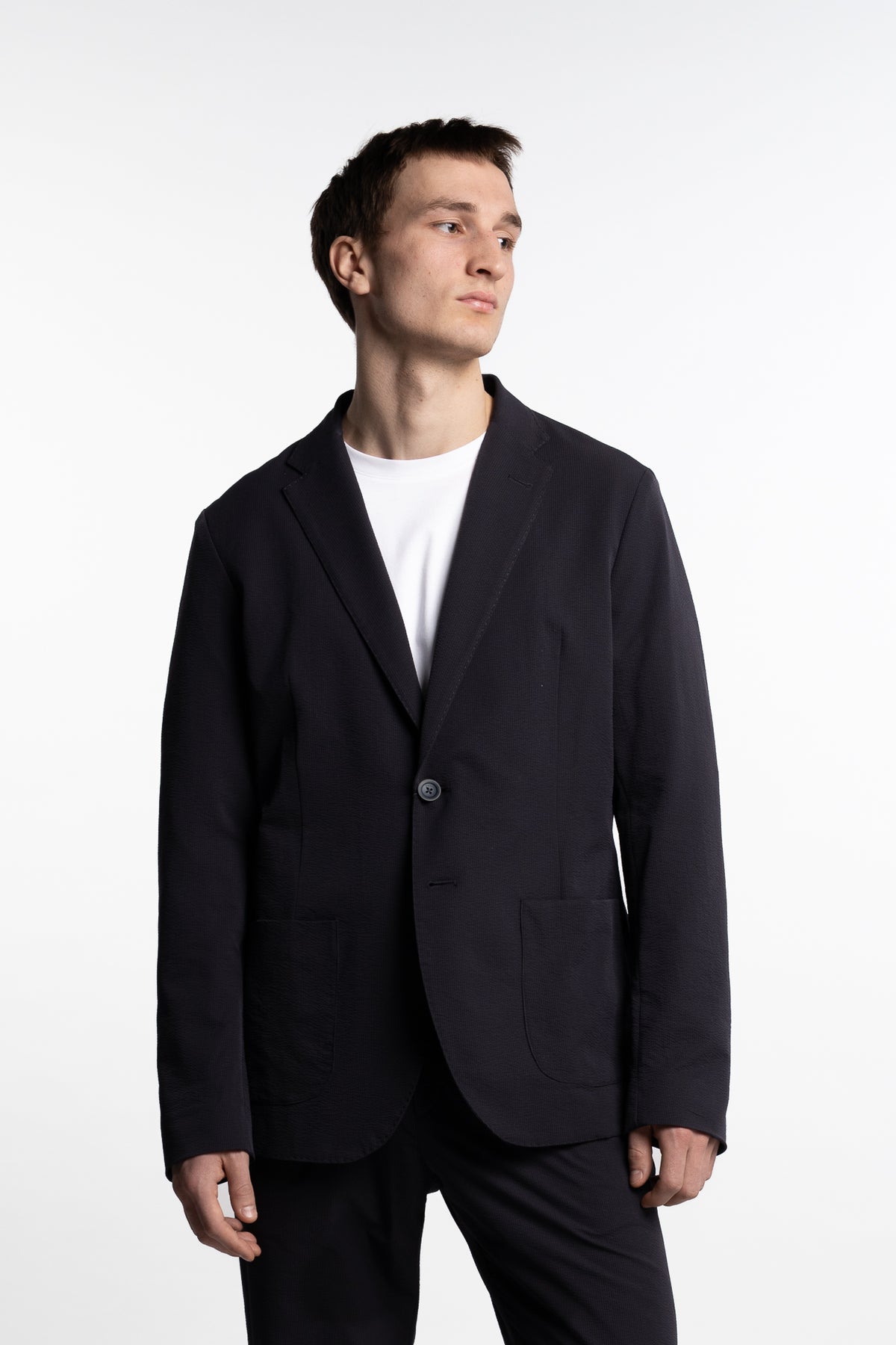 Seer-Crease Jacket Blue Navy