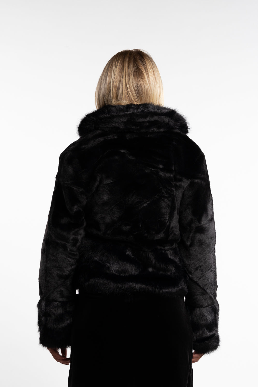 Adina Fake Fur Jacket- Black