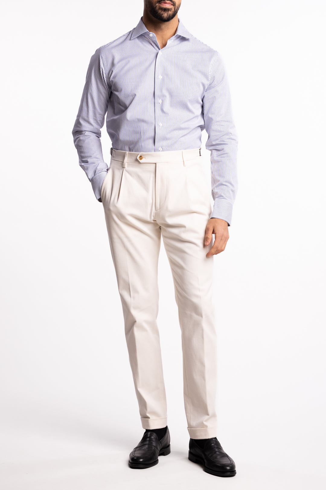 Striped Cotton Shirt White/Blue