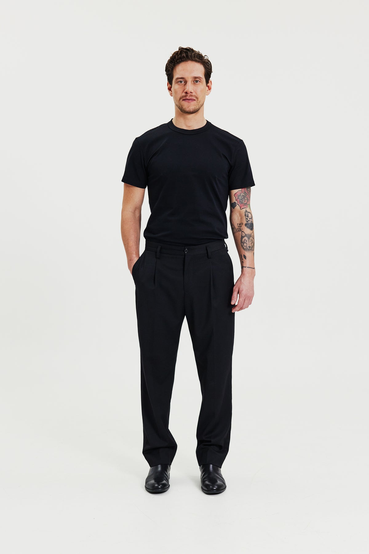 Pima Cotton Crew Neck T-Shirt Black
