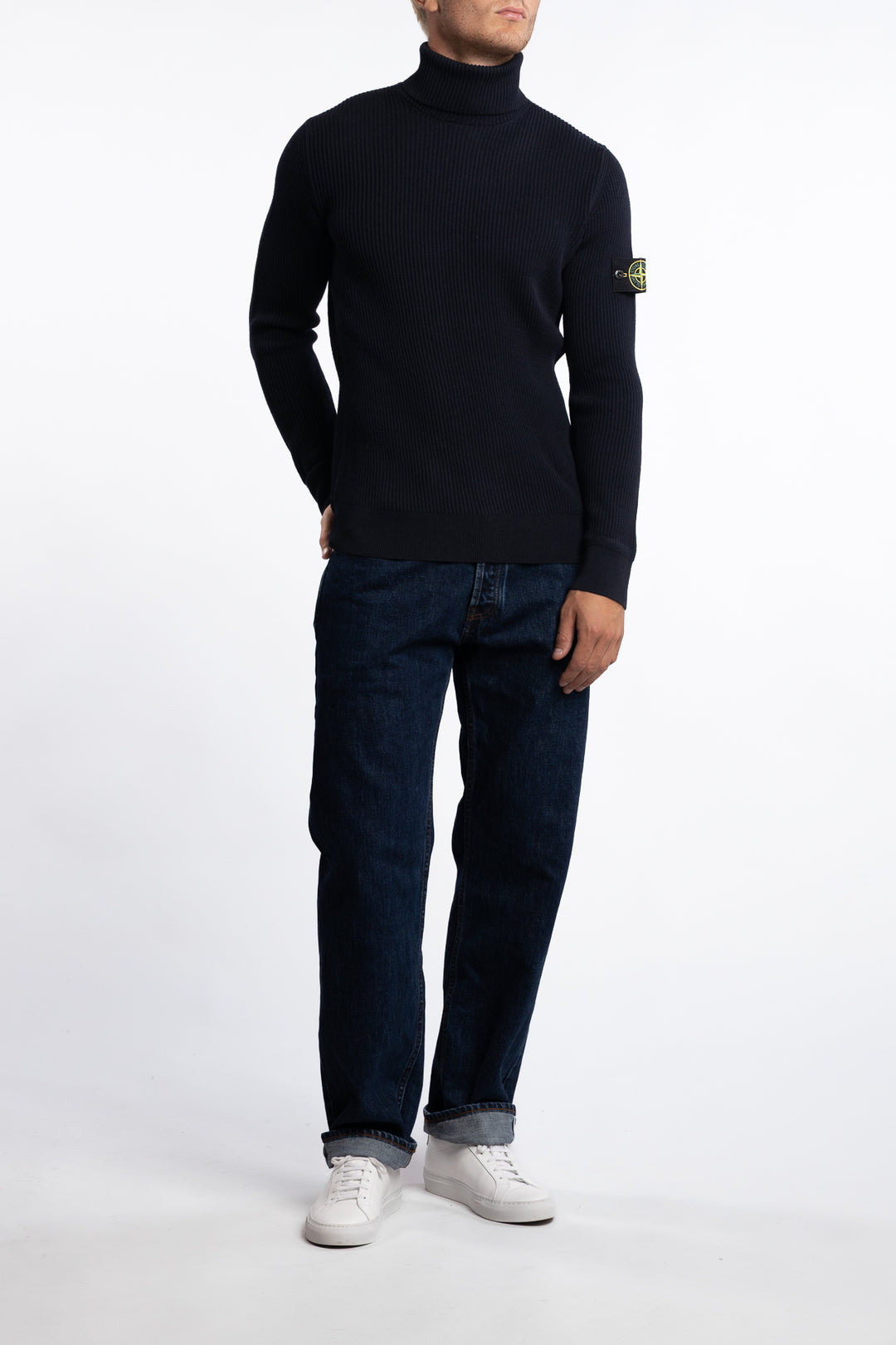 5100052 Full Rib RWS Wool Turtleneck Jumper Navy