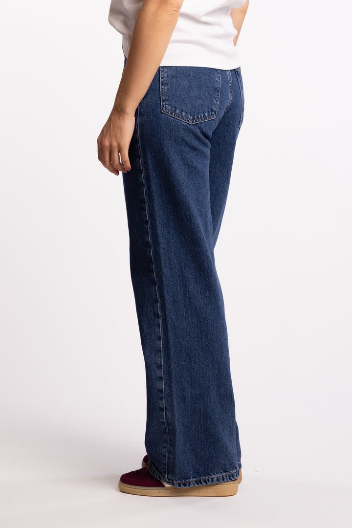 W Wide Jeans - Mid Blue
