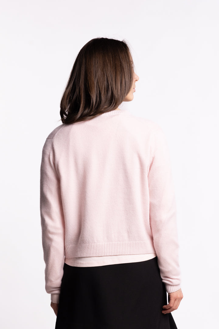 Slim Cashmere Cardigan- Lt. Pink
