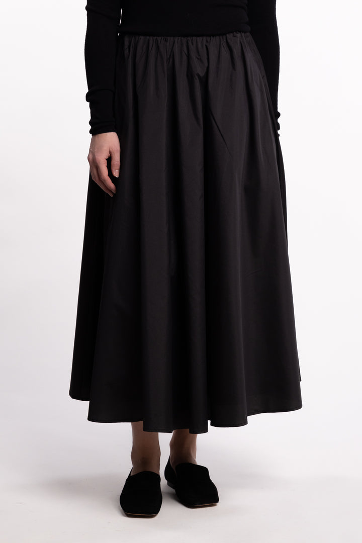 Vivienne Taffeta Midi Skirt - Jet Black