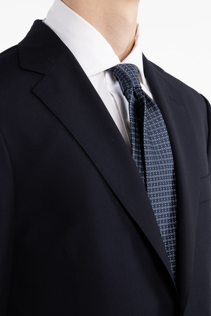 Silk Woven Tie Navy