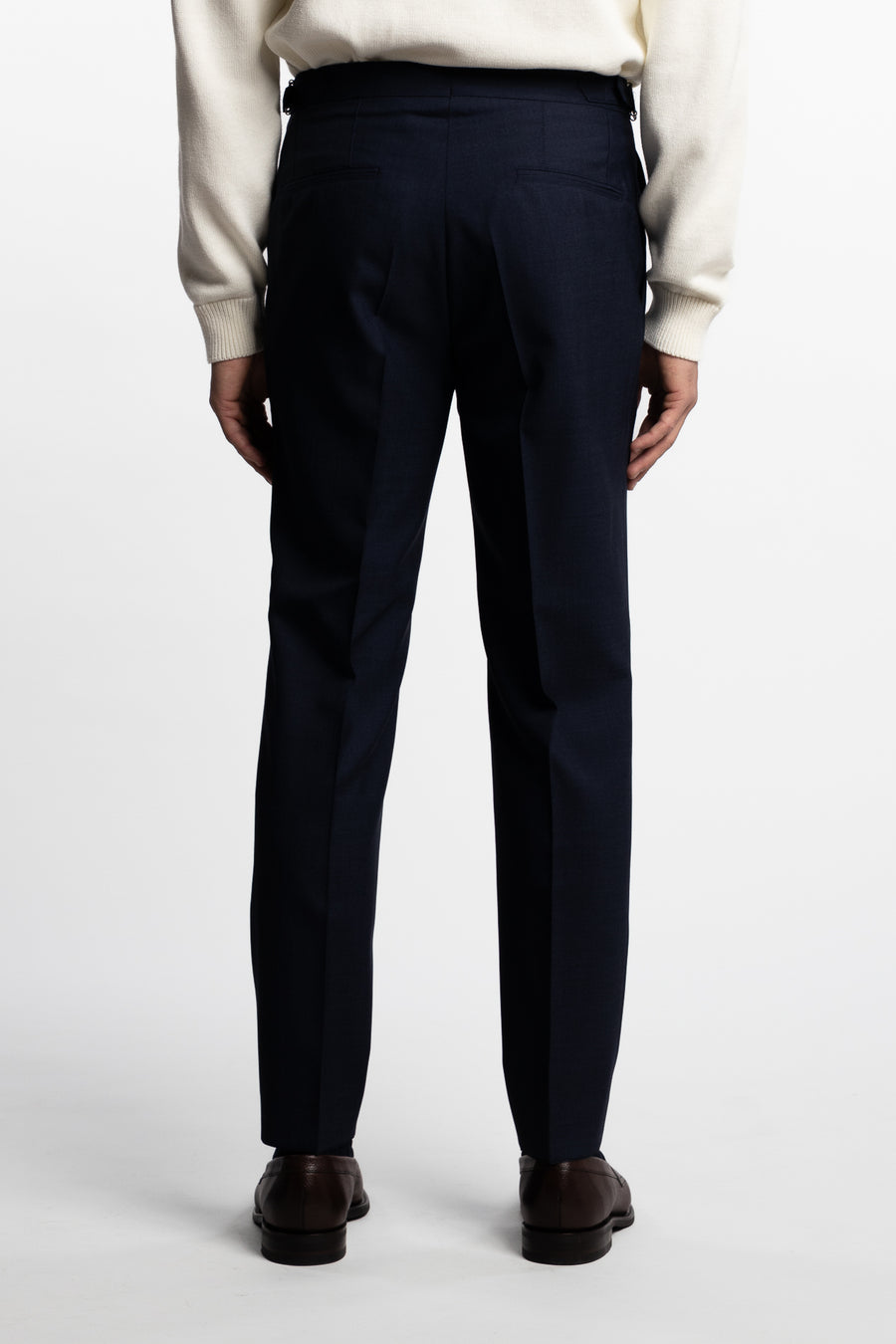 Prato Pleated Wool Trouser Navy