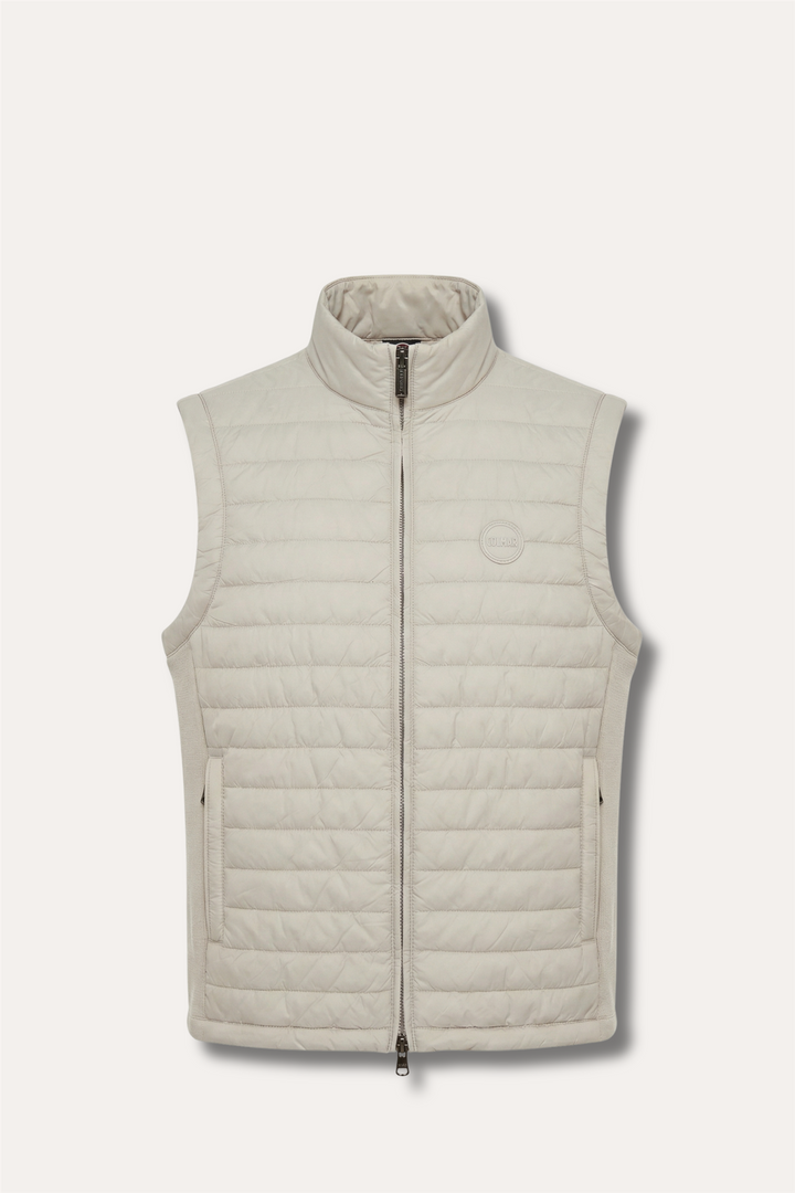 Vest With Knit Inserts Beige