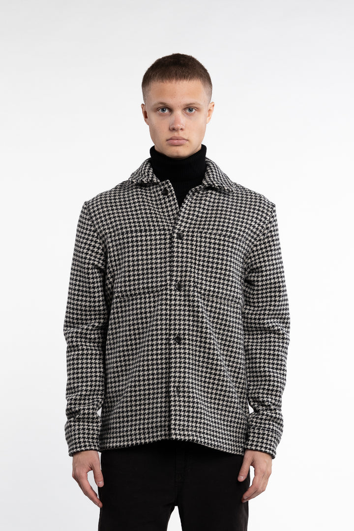 Milian Houndstooth Overshirt Light Desert Sand/ Black