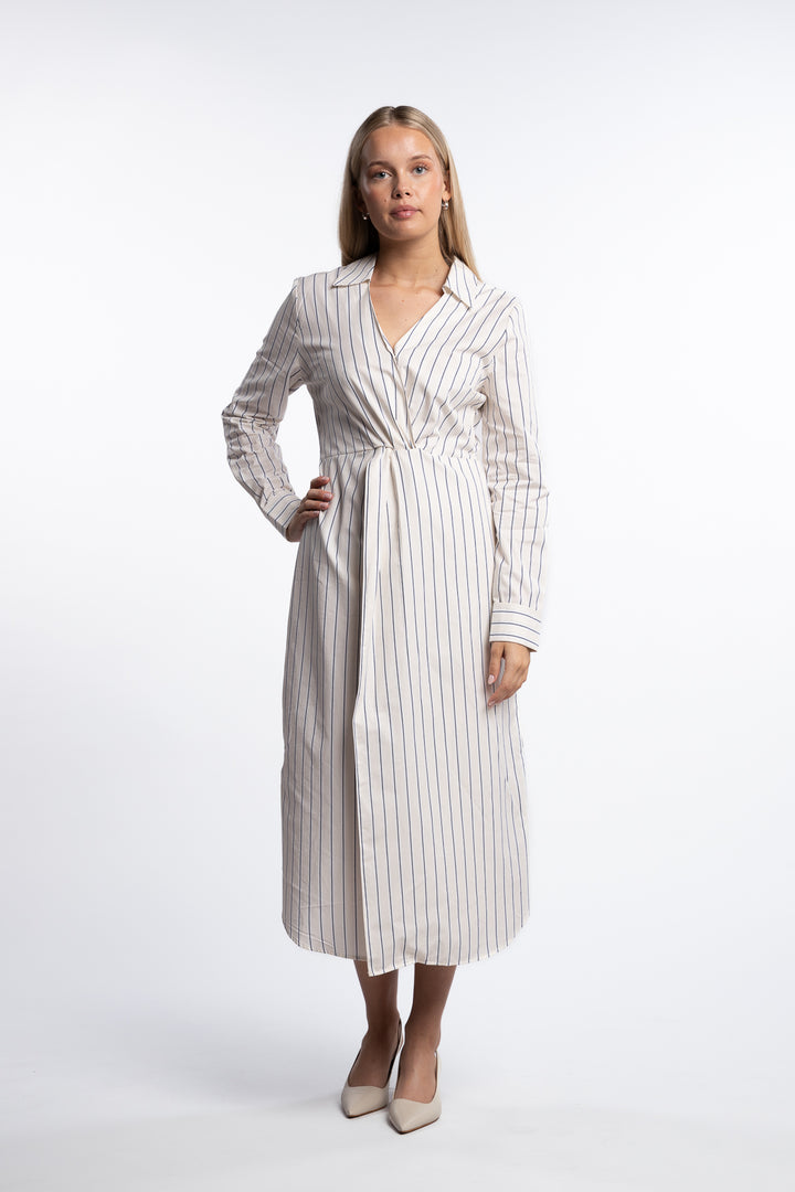 Livia Dress- Cream Stripe
