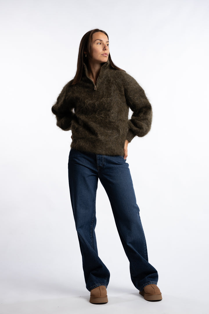 Li Chunky Sweater- Moss green