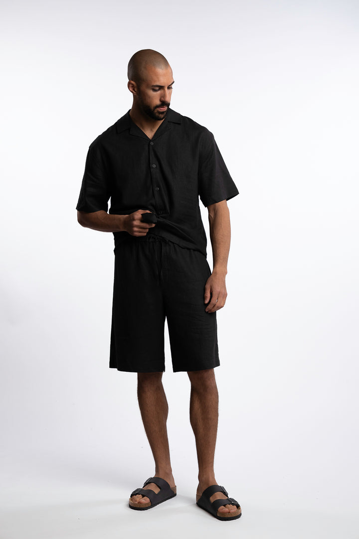 Lian Linen Shorts Black