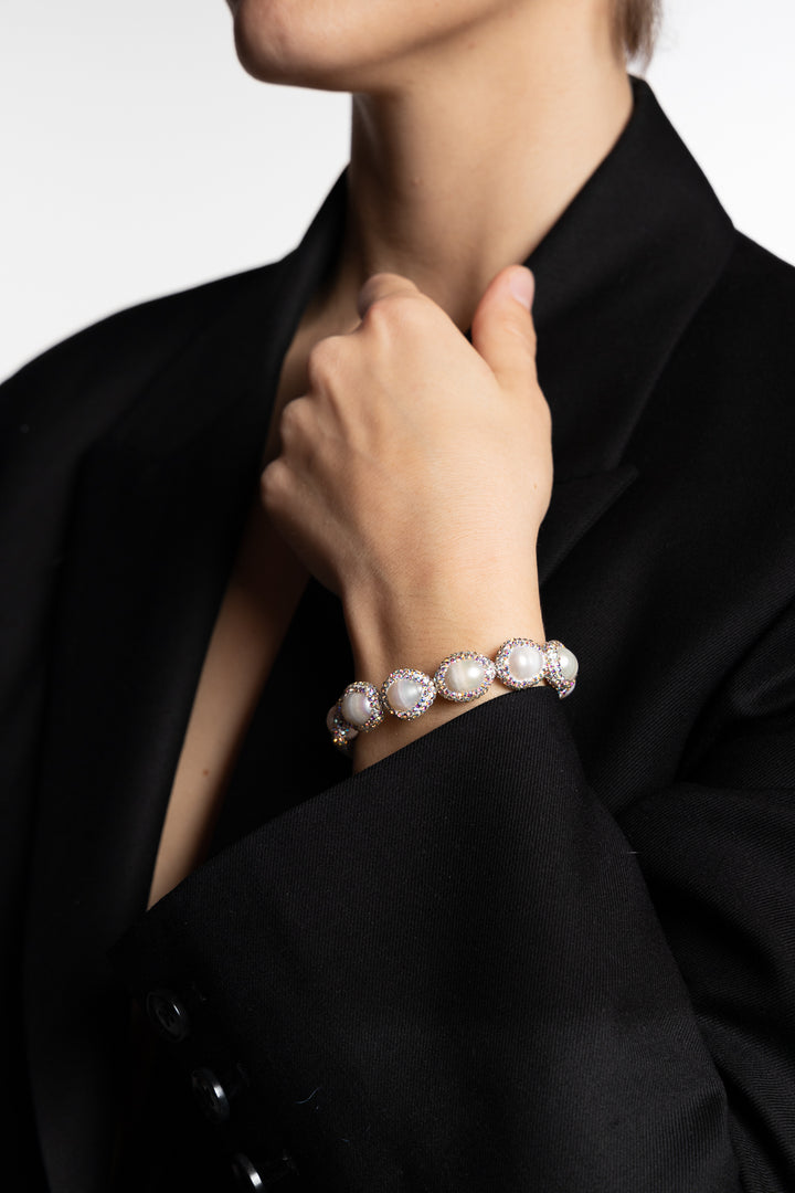 Pearl Drop Bracelet- Silver