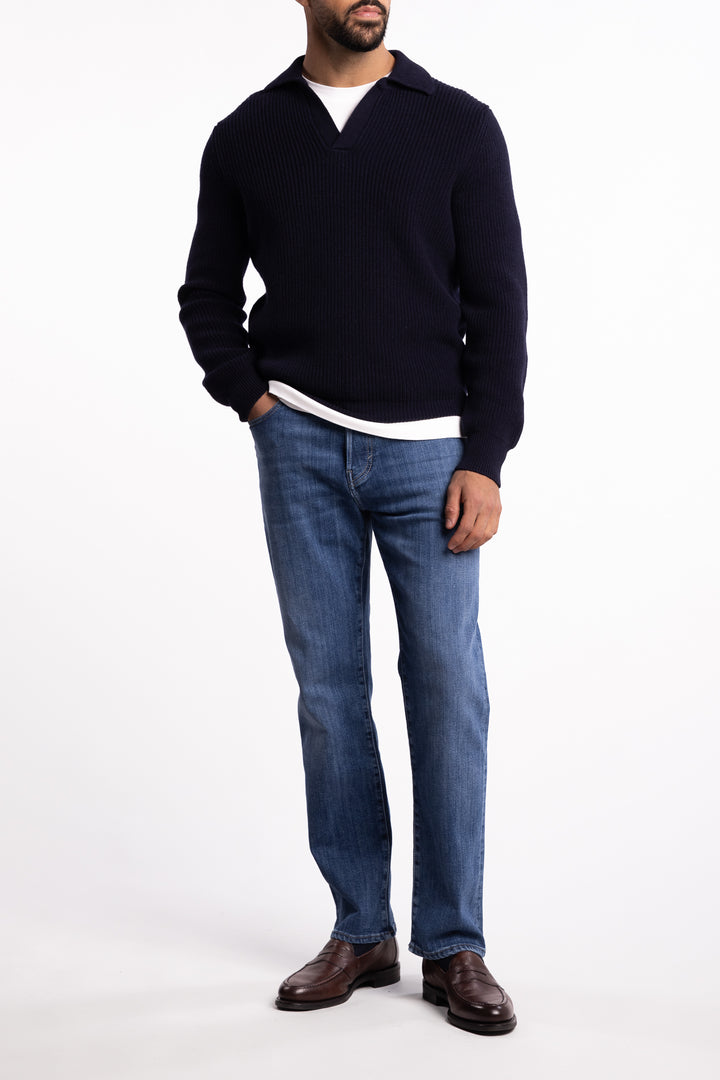 Super Geelong Ribbed Skipper Navy