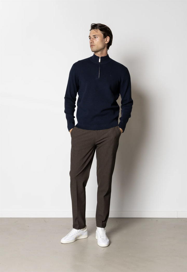 Oscar Half-Zip Knitted Jumper Navy