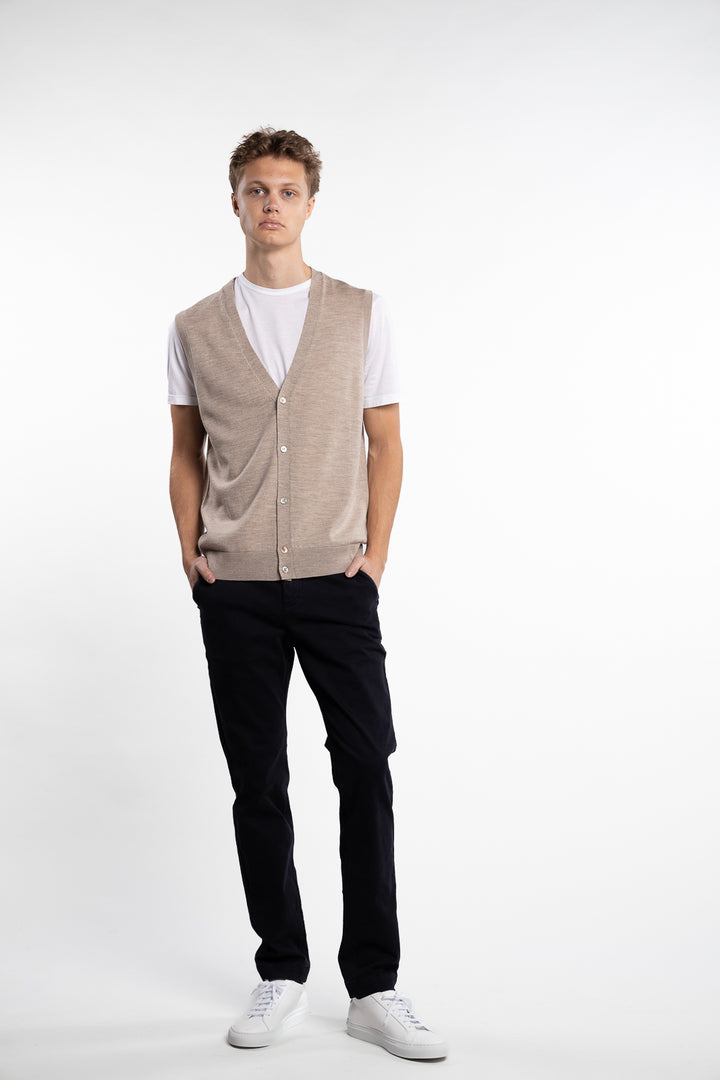 Merino Slipover Vest Khaki