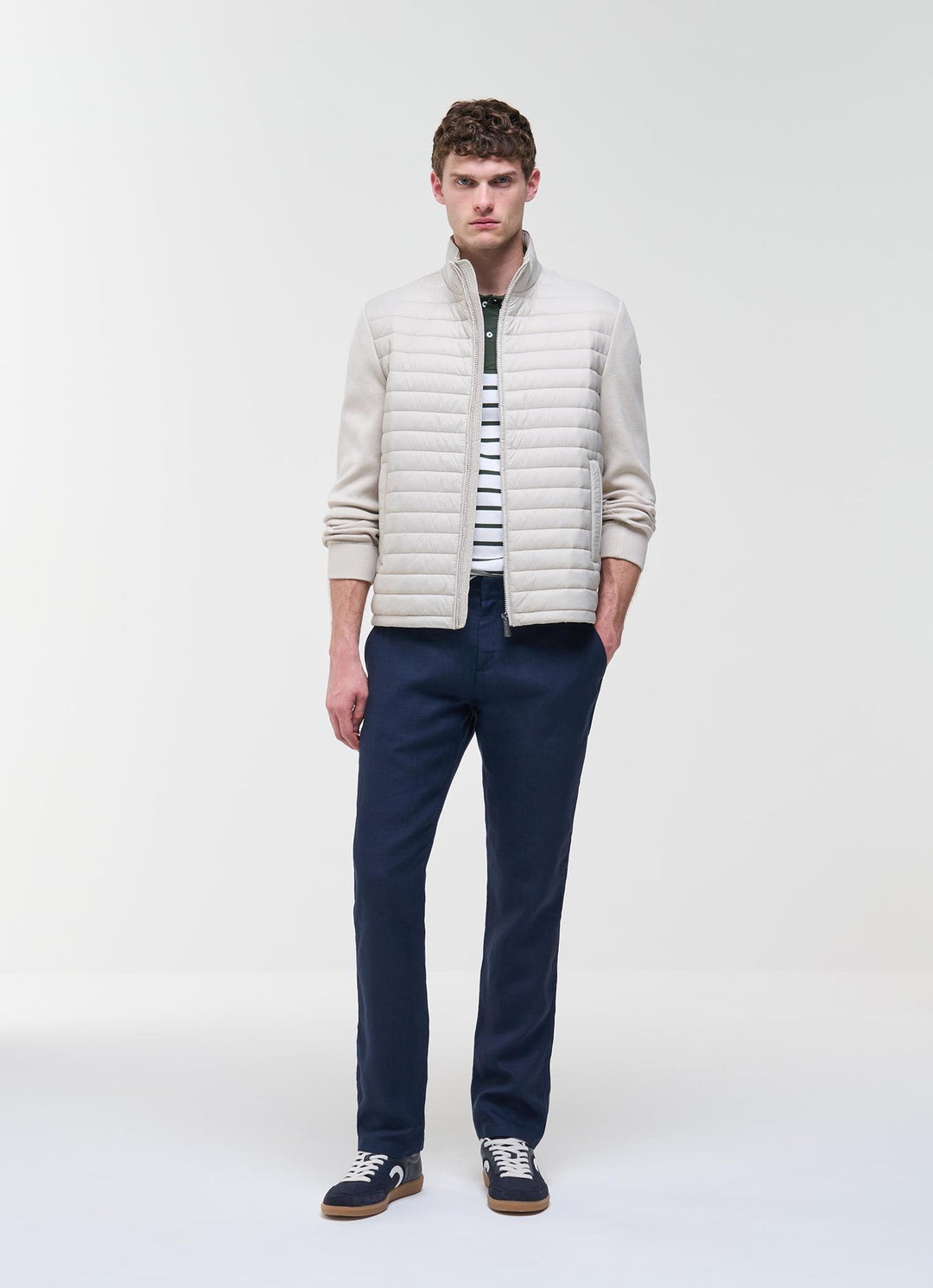 Hybrid Padded Jacket Hemp Beige