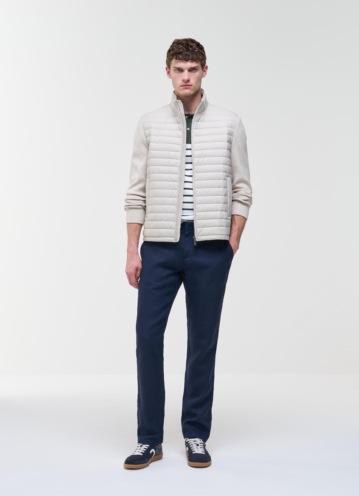 Hybrid Padded Jacket Hemp Beige