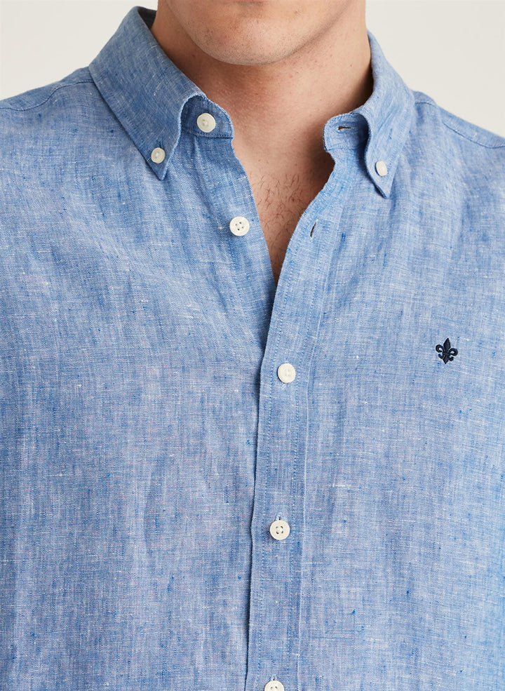 Douglas Classic Fit Linen Shirt Light Blue