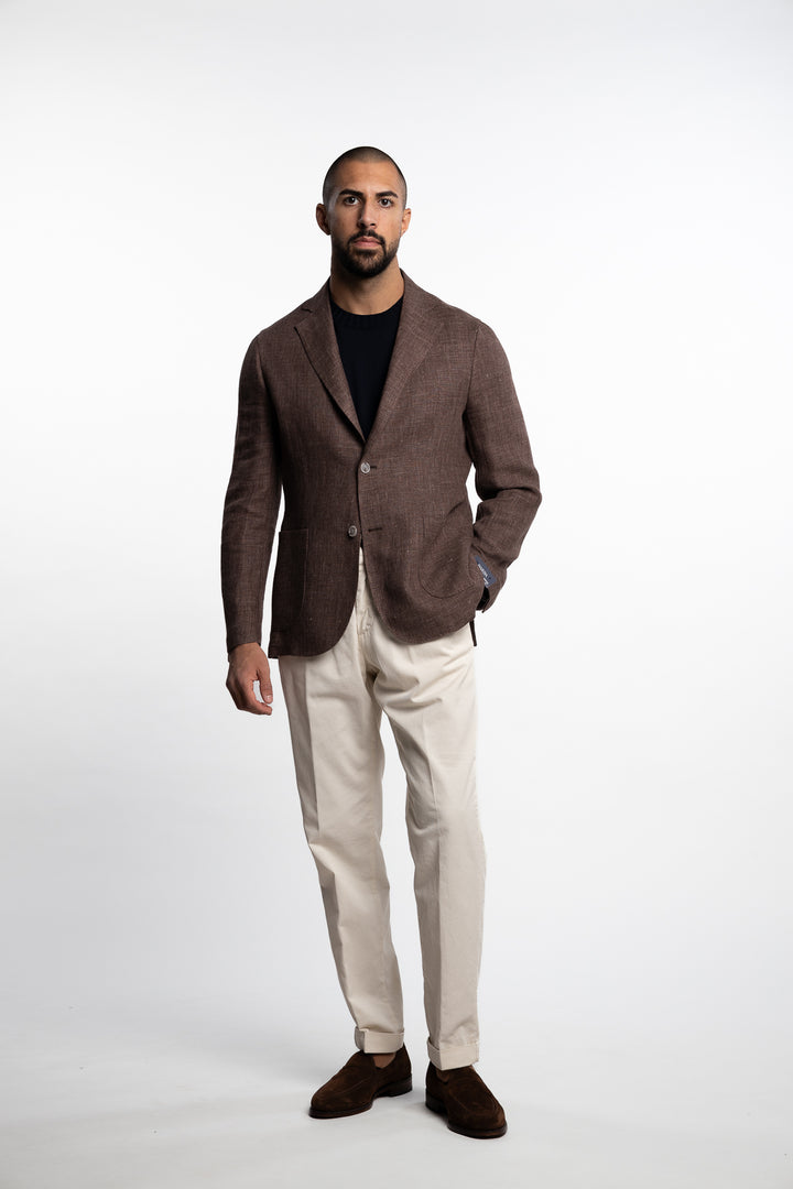 Wool/Linen Easywear Blazer Brown