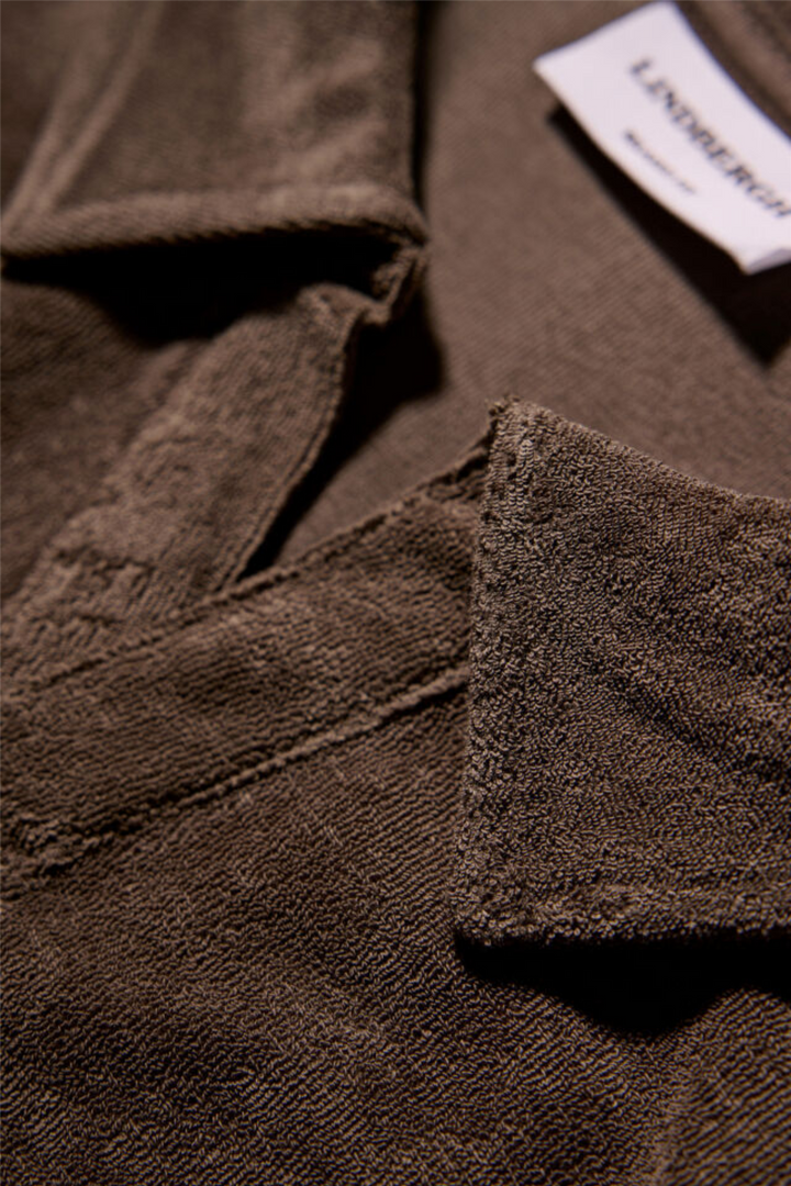 Towel V-Neck Polo S/S Dk Stone