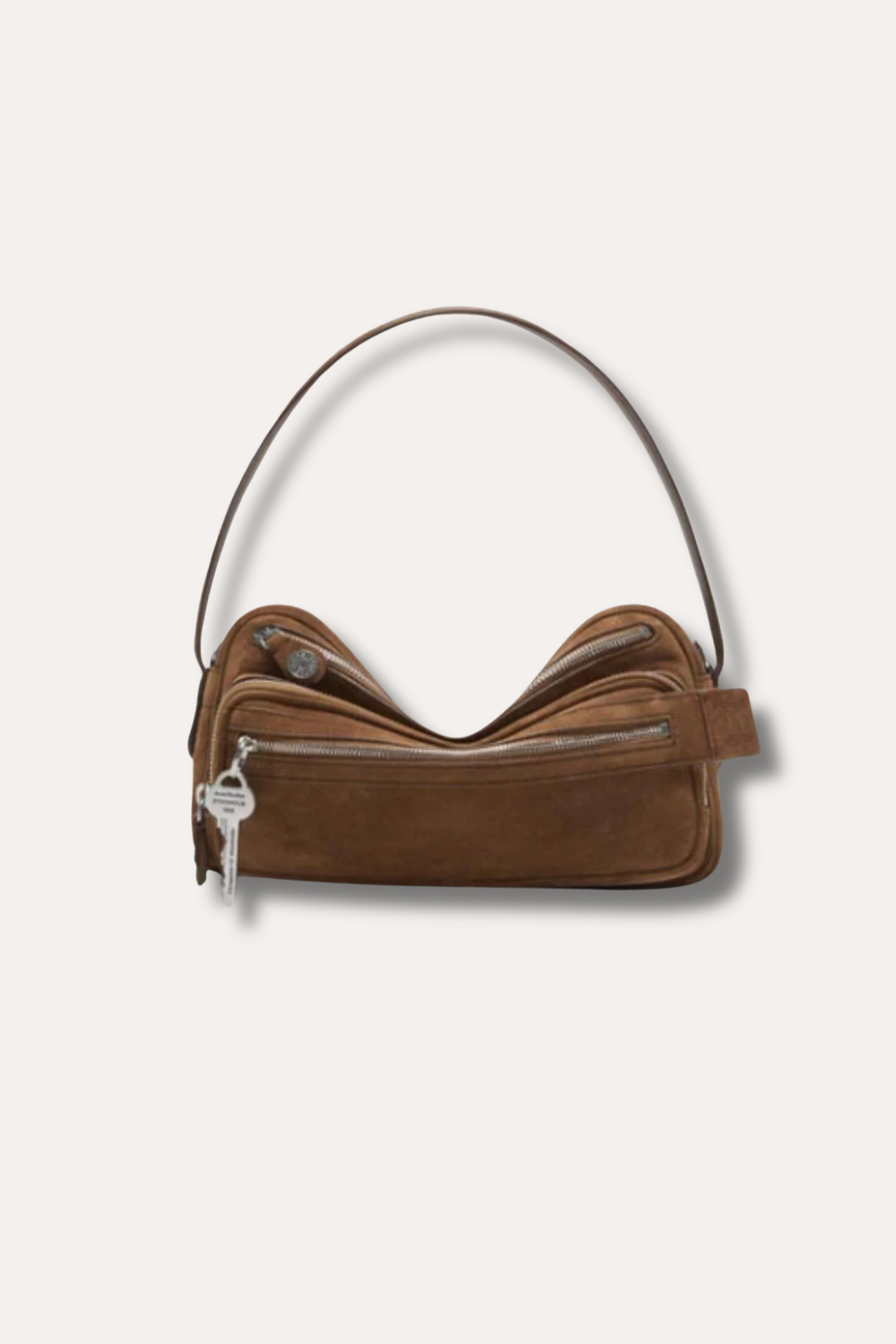 Camero Party Bag- Suede Cognac Brown