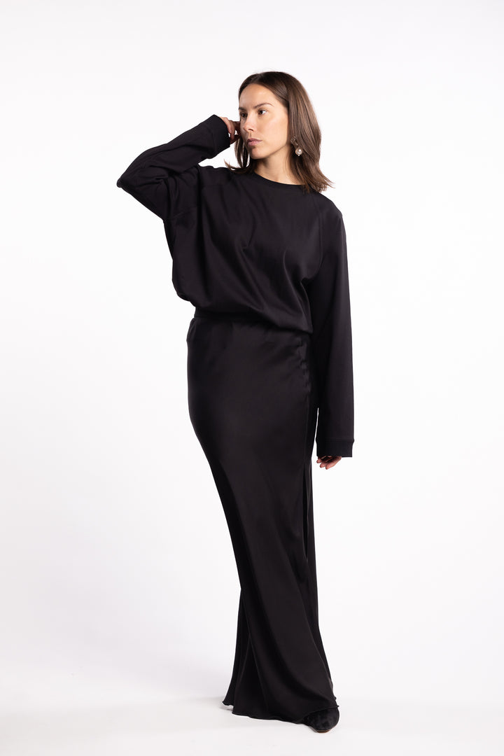 Thelma LS Cotton Tee- Black