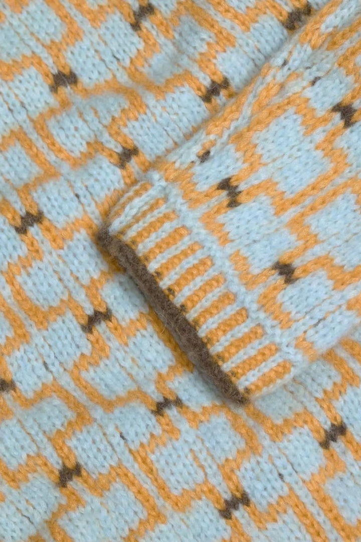 Norwegian Wool Turtleneck - Blue Mix