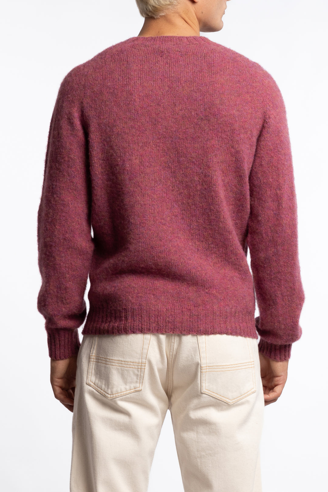 Brushed Shetland Crew Neck Jumper Zinnia Pink