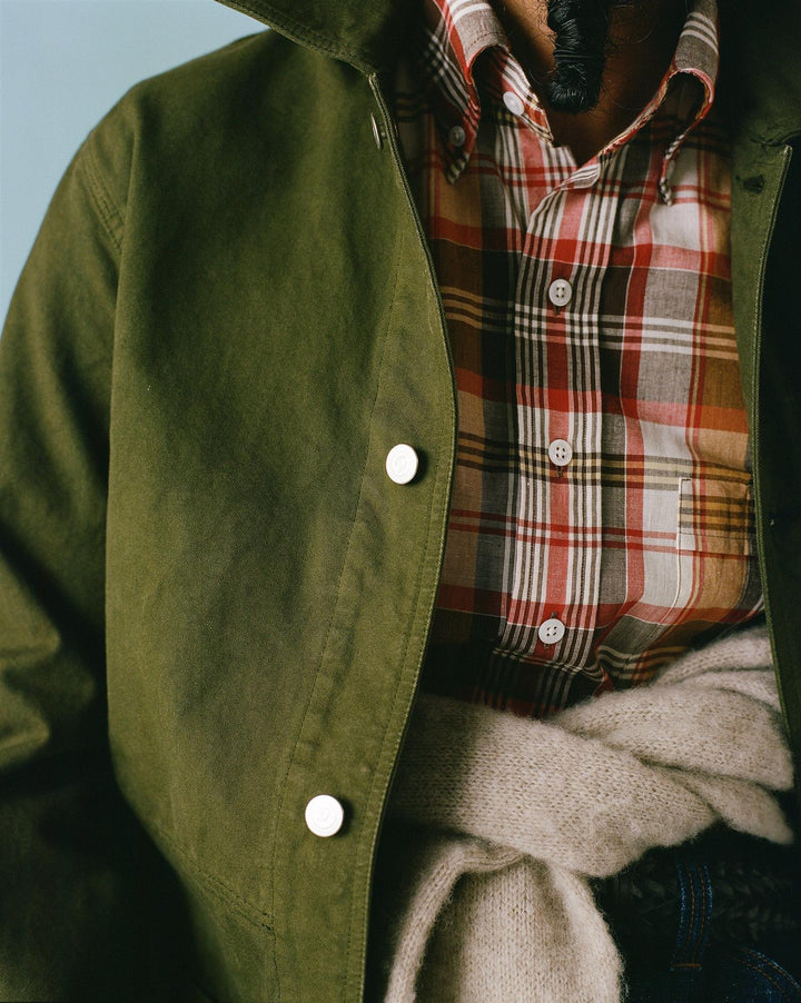 Cotton Duck Canvas Five-Pocket Chore Jacket Olive