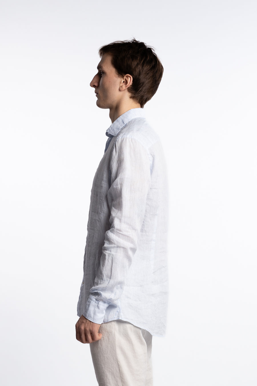 Slimline Linen Shirt Light Blue