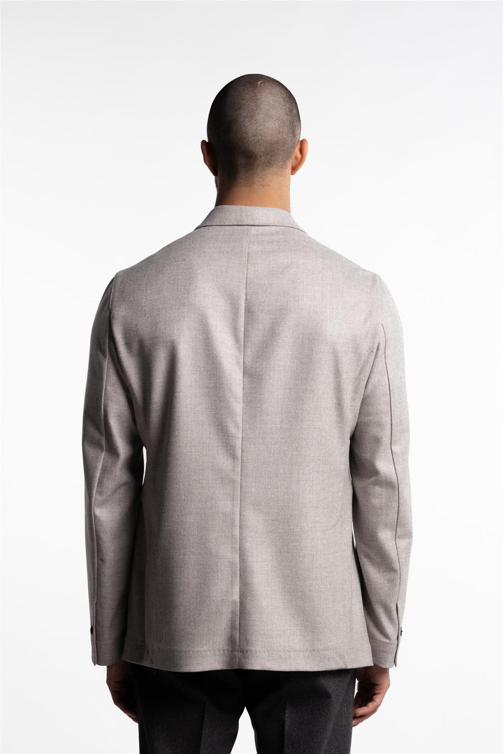 Double Breasted Wool/Cashmere Easywear Blazer Beige