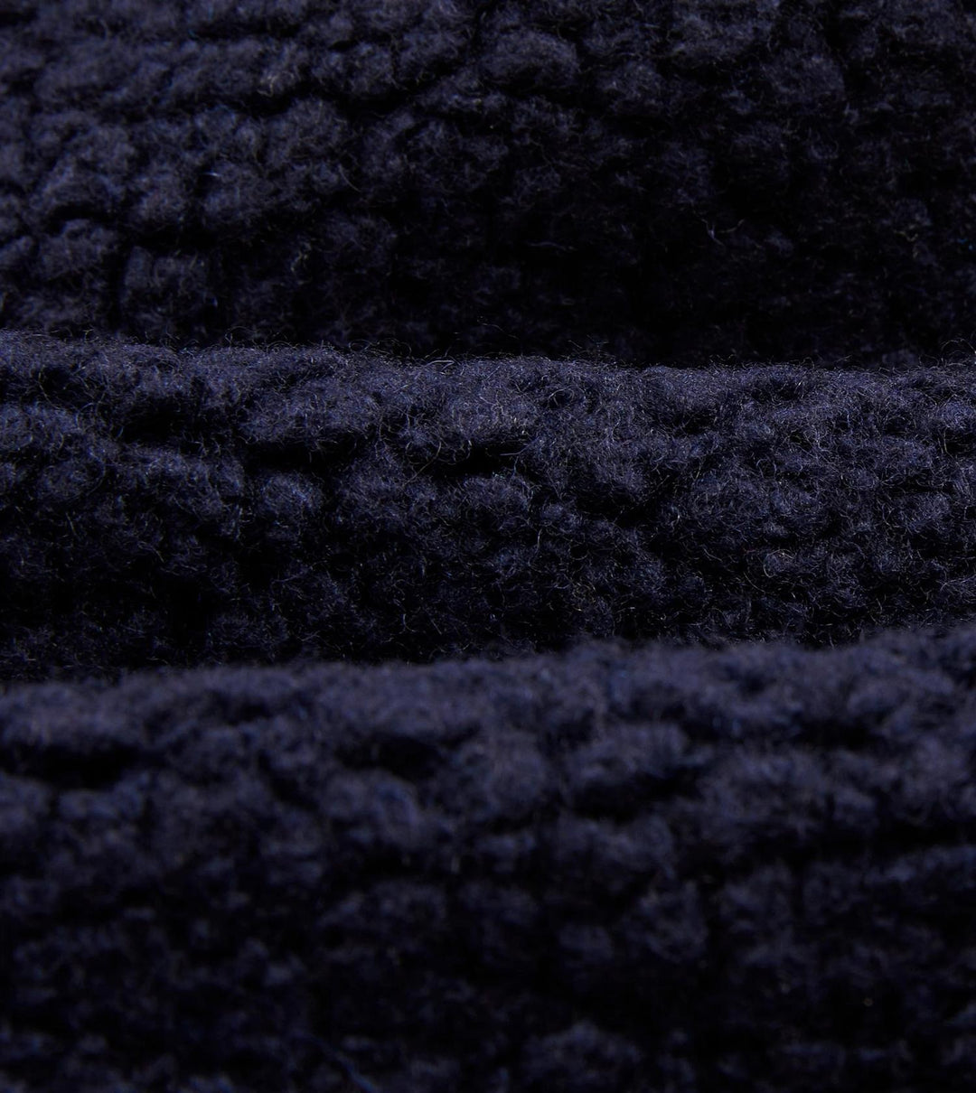 Boucle Wool Zip Fleece Jacket Navy