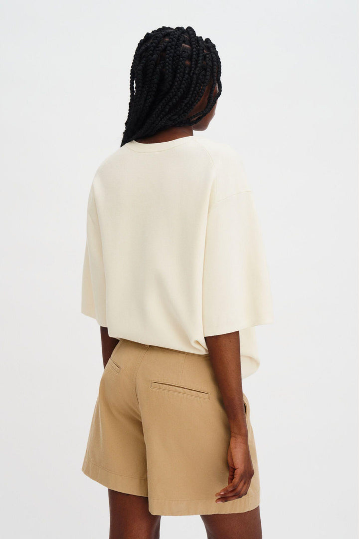 Baggy Cotton Shorts- Canvas Beige