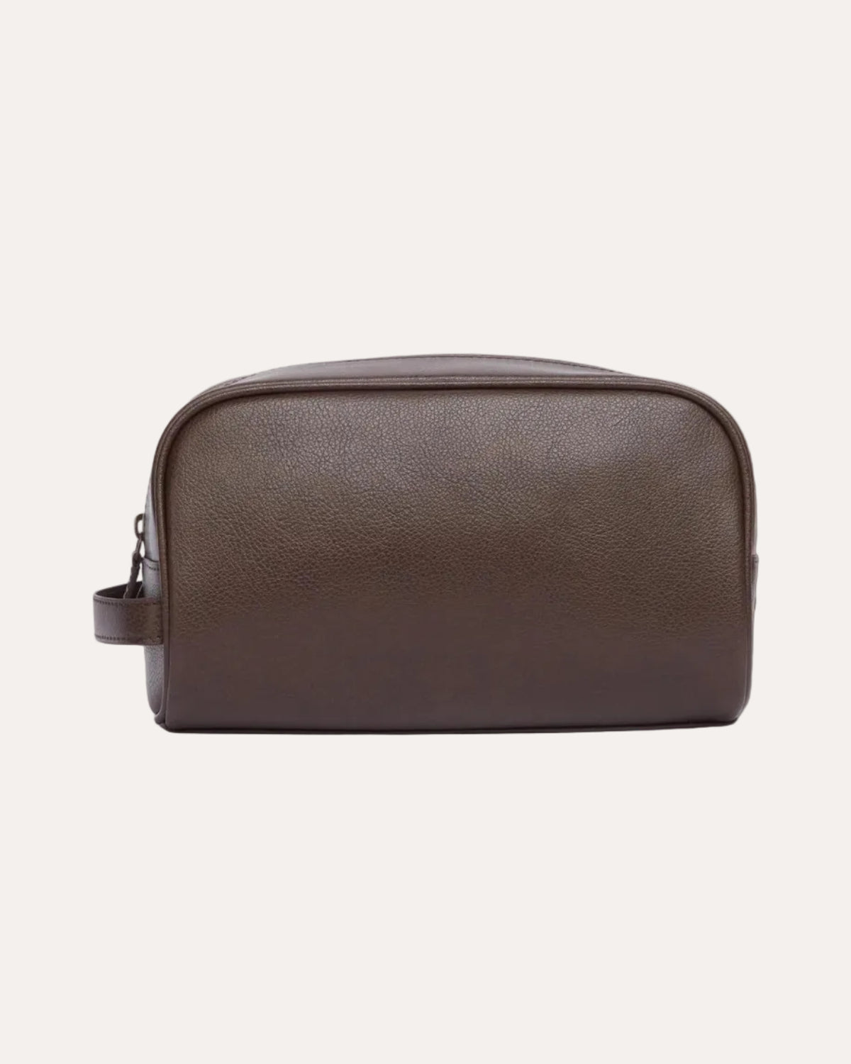 Leather Washbag Dark Brown